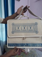 Sac fourre-tout double en jute fait main, 100 % végétalien, à base de plantes, écologique, capacité personnalisable, pour le shopping éthique et les pique-niques