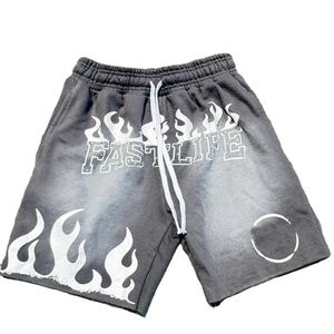 Nuevos pantalones cortos de alta calidad de gran tamaño para hombre, lavados con ácido, Vintage Sun Fade, logotipo desgastado personalizado, estampado DTG, bolsillos medios transpirables - Product Image 5