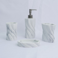 Ensemble d'accessoires de salle de bain en résine écologique blanc en trois pièces par Jueheng - Design personnalisable de haute qualité