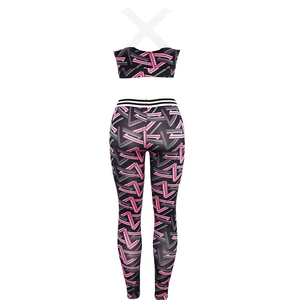 ชุดกีฬาสำหรับเล่นโยคะของผู้หญิงชุดเสื้อผ้าแนวสตรีทเอวยางยืดพิมพ์ลาย - Product Image 4