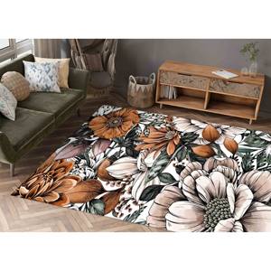 Tapis imprimé aux couleurs dégradées : motif de fleurs botaniques modernes pour la décoration de la maison, tapis en velours - Product Image 2