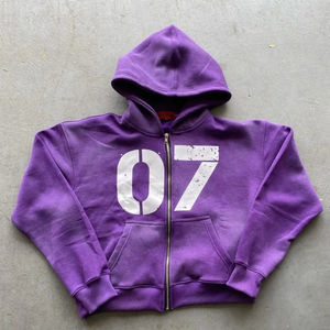 High Street Hoodies Zip Up Hoodie Ropa Hip Hop Punk Sudadera suelta Cremallera Pullover Cardigan Ropa casual - Product Image 5