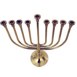 Portavelas Premium niquelado de 9 ramas Hanukkah Menorah para Festival, diseño tradicional Clásico, regalo de decoración del hogar - Product Image 3