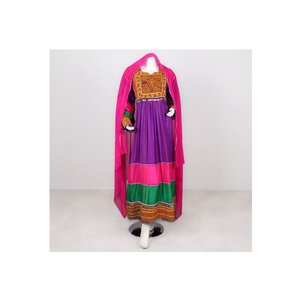 Traje tradicional paquistaní de 3 piezas Costura personalizada Vestido afgano hasta el suelo con decoración de encaje para bodas formales - Product Image 1