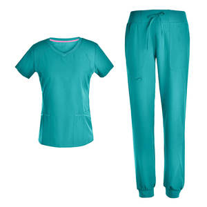 ชุดสครับพยาบาลผ้าซาตินแขนครึ่งแขนสำหรับทุกเพศชุดสครับขนาดพลัสไซส์เทคนิคการพิมพ์กระเป๋าสำหรับทุกเพศ - Product Image 1