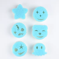 Coton doux réutilisable durable pour gommage, éponge lavable en acier en forme de visage souriant de papa pour le nettoyage quotidien de la cuisine durable