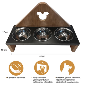 ไม้แมวอาหารและน้ำชาม3ชิ้น Miki สินค้าขายส่งราคาที่ดีที่สุดอาหารสัตว์เลี้ยงและน้ำชามหรูหราผลิตภัณฑ์สำหรับสัตว์เลี้ยง - Product Image 3