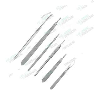 Cuchillas de bisturí Hoja de mango quirúrgico de acero al carbono Instrumentos dentales médicos por Hasni Surgical CE ISO Aprobado - Product Image 1