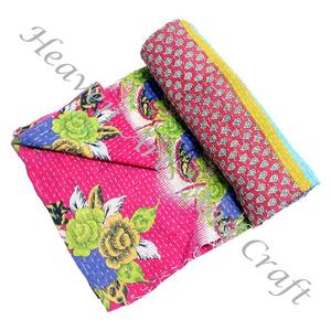 Couverture Kantha Gudari, couverture Kantha Gudari, vente en gros, fournisseur d'or, GD2126, couverture Kantha faite à la main, coton imprimé indien - Product Image 1