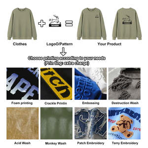 Sudadera de Cuello Redondo para Hombre, Tejido Jersey Grueso, 400GSM, 100% Algodón, Estilo Pullover, Primavera, MOQ Bajo, Entrega Rápida, Fábrica OEM - Product Image 5