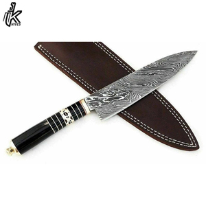 Vente en gros ensemble de couteaux de chef professionnels de haute qualité lame damas manche en bois en acier inoxydable logo personnalisé ensemble de cuisine à bas prix - Product Image 2