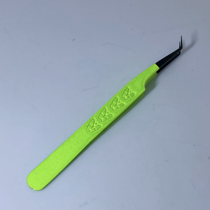 Pinzas de color verde neón de acero inoxidable, aplicador de extensión inclinada, venta completa personalizada - Product Image 5