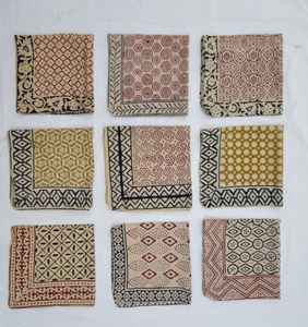 Ensemble de 9 bandanas en coton biologique imprimés à la main, foulards bohèmes, bandeau d'été, cravate pour le cou, accessoire pour cheveux, léger - Product Image 6