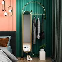 Miroir de maquillage rectangulaire en verre durable, design moderne, écologique, sans électricité, avec porte-vêtements intégré pour chambre et salon
