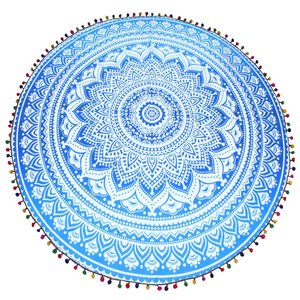Toalla redonda de microfibra Toalla de playa con logotipo personalizado Toalla redonda con impresión personalizada Toalla de playa Playa Boho Sarong Wrap Manta colgante - Product Image 4