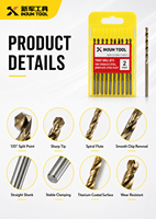 Juego de Brocas Helicoidales de Cobalto HSS M35 con Vástago Recto, Ángulo de Punta de 118°, 2 mm, para Perforar Acero Inoxidable, Hierro y Chapa de Acero