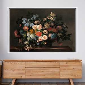 ศิลปะบนผืนผ้าใบพิมพ์ลายดอกไม้สมัยใหม่ - ของตกแต่งผนังลายพฤกษศาสตร์ที่หรูหรา,1P:กรอบสีขาว - Product Image 1