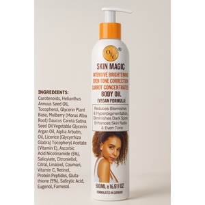 Huile Corporelle Éclaircissante Intensive Skin Magic Carrot Gold Elixir Correction du Teint Hydratation Complète pour Peaux Très Sèches Végane - Product Image 3
