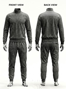 Conjunto Deportivo para Hombre en Gris Jaspeado con Cierre de Cremallera, Chaqueta y Pantalones Deportivos, Ropa Deportiva Informal para Entrenamiento - Product Image 2
