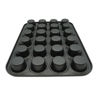 Moule à mini-muffins 24 cavités en acier au carbone épais, revêtement antiadhésif de qualité supérieure, écologique, conforme aux normes FDA/LFGB, pour utilisation domestique au four