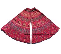 Boho Éléphant Imprimé Jambe Sauvage Coton Palazzo Vêtements Européens Femmes Regula Taille Cloche Bas Boho Harem Pantalon GC-AP-351.