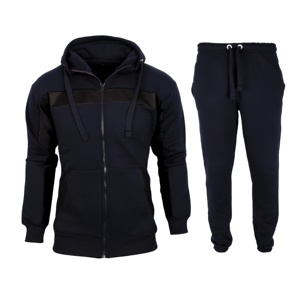 Conjunto Deportivo con Capucha para Hombre, Sudadera con Cierre Completo y Bolsillos Laterales, Pantalones a Juego, Ropa Casual Transpirable para Otoño - Product Image 1
