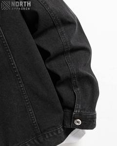 Veste en jean personnalisée de haute qualité en coton délavé double couleur décontractée pour hommes avec logo avant respirant à séchage rapide - Product Image 2