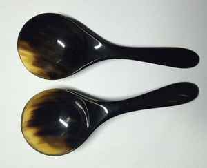 Buffalo Horn Cutlery Set Polished Natural Horn Utensils Dinnerware Agate Serving Small <b>Forks</b> Flatware Tableware Decorative - Product Image 1