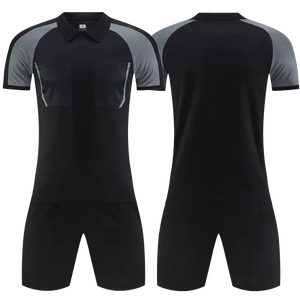 2025 nouvel arbitre Football maillot ensemble hommes Football col rabattu poches complètes manches courtes Futsal maillot pour juge vêtements - Product Image 3