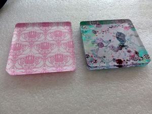 Posavasos creativo moderno 2025 para decoración de Mesa para el hogar, posavasos de acrílico transparente con forma de flor Multicolor, logotipo personalizado - Product Image 2