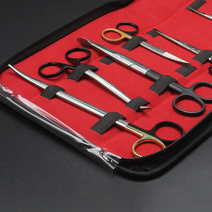 Juego de instrumentos quirúrgicos reutilizables manuales profesionales de acero inoxidable de 10 piezas con mango de color que incluye Kit de tijeras hemostáticas - Product Image 5