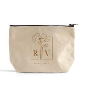 Pochette cosmétique en toile à fermeture éclair grande capacité, écologique et personnalisée, sac organisateur de maquillage holographique - Product Image 2
