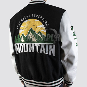 Vestes universitaires unisexes de qualité supérieure pour hommes col montant tissu respirant vestes Letterman sur mesure pour l'hiver devant - Product Image 5