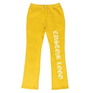 Pantalones de chándal para correr acampanados informales de alta calidad personalizados con estampado de soplo para hombre, pantalones de chándal apilados acampanados de retazos para hombre - Product Image 3