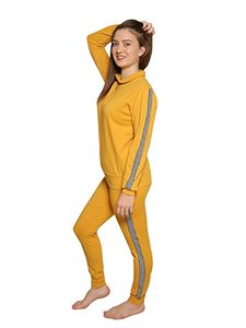 Chándal con logotipo personalizado de poliéster para mujer, chándal de dos piezas para correr, sudaderas con capucha para mujer, chándales de calidad unisex - Product Image 5