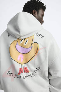 Sudadera Corta de Estilo Urbano de Lujo para Hombre, Corte Cuadrado, 500 GSM, Felpa de Algodón, Ajuste Holgado, Moda Casual, Sudadera Corta, OEM, Marca Privada - Product Image 5