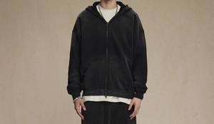 Alta calidad logotipo personalizado Zip-Up Puff impreso Vintage/ácido lavado 100% algodón otoño sudaderas con capucha con servicio OEM - Product Image 2