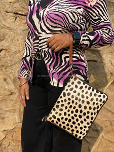 Nouveau Style occidental imprimé Animal fourrure en cuir téléphone portable sac à bandoulière de haute qualité à la mode véritable à la main fourrure en cuir sacs à bandoulière - Product Image 4