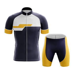 Ensemble de maillot de cyclisme personnalisé KATBROS INDUSTRY, noir et jaune, manches courtes, séchage rapide, respirant, polyester écologique, unisexe - Product Image 6