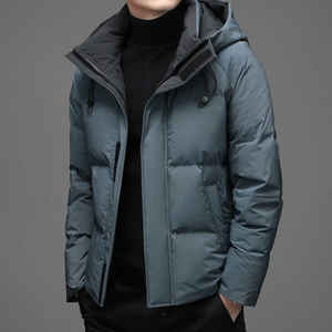 Chaqueta acolchada de manga larga de calidad para hombre, bombardero de burbujas bordado con logotipo personalizado, ropa de invierno transpirable a prueba de viento, teñido liso - Product Image 2