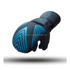 Guantes de Lucha MMA Avanzados de Cuero PU con Absorción de Impactos para Entrenamiento y Sparring, Personalizables de Fábrica, Cierre de Gancho y Bucle Sanda - Product Image 2
