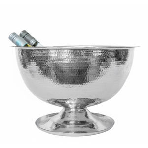 Hammered Stainless Steel Eco-Friendly Modern for Bowl Wine Cooler Ice Bucket for Parties Events Silver Finish Tabletop - Product Image 1