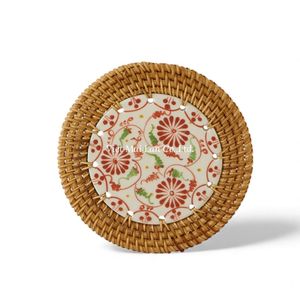 Posavasos de Ratán Natural Estilo Bohemio Hecho a Mano para Protección de Tazas, Jarras y Vasos, con Decoración para Mesa, Hecho en Vietnam - Product Image 2