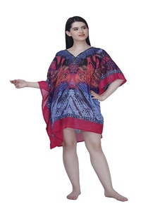2025 Boho Style pièce caftan imprimé à carreaux couverture courte femmes Sexy maillots de bain plage fête porter strass embellissement caftan robe - Product Image 3
