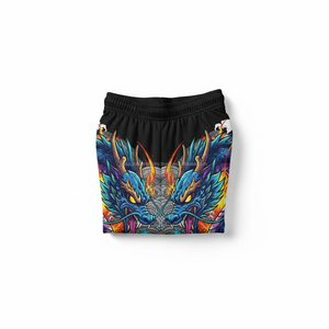 Pantalones Cortos de Malla para Hombre al por Mayor, Transpirables, con Gráfico de Dragón Azul, Estilo Japonés, Hip Hop, para Verano - Product Image 6