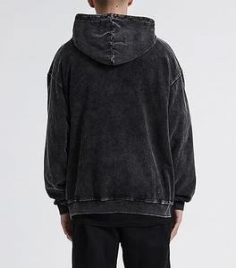 De lujo de peso pesado 500gsm Terry algodón Fade Stone Washed Pullover Hombres Sudaderas con capucha de gran tamaño de impresión personalizada Logo Wash Acid Men Hoodies - Product Image 2