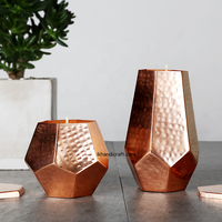 Support de bougie personnalisé en acier inoxydable, fait main, durable, écologique, pour décoration de maison et de mariage, pot vide pour le remplissage