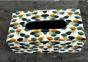 Boîte à mouchoirs en bois artisanal de luxe avec impression Meena |   Accessoire de décoration de table et de décoration intérieure haut de gamme - Product Image 5