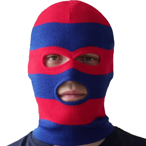 2022 Y2K Style hiver bonnets personnalisé couleur bloc acrylique cagoule plein visage Protection contre le froid multicolore hiver chapeaux - Product Image 1