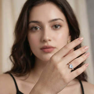 NOVAMART Fine 1.2 Carat Moissanite Diamond Glow Heart <b>925</b> <b>Silver</b> <b>Ring</b> Free Size Women's Wholesale Export - Product Image 1